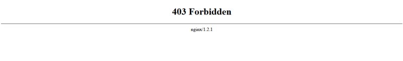 Page d'erreur 403 d'un serveur Nginx
