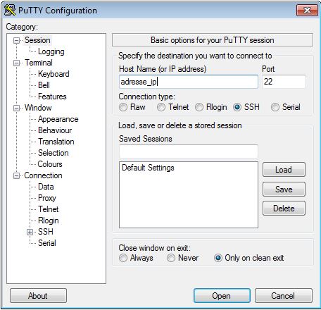 Connectez vous en SSH avec Putty