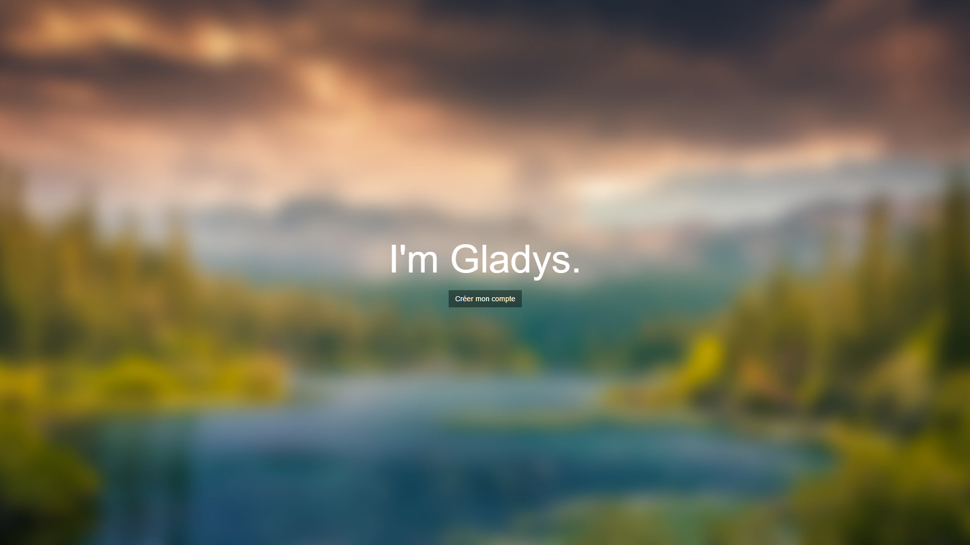 Page d'accueil de Gladys
