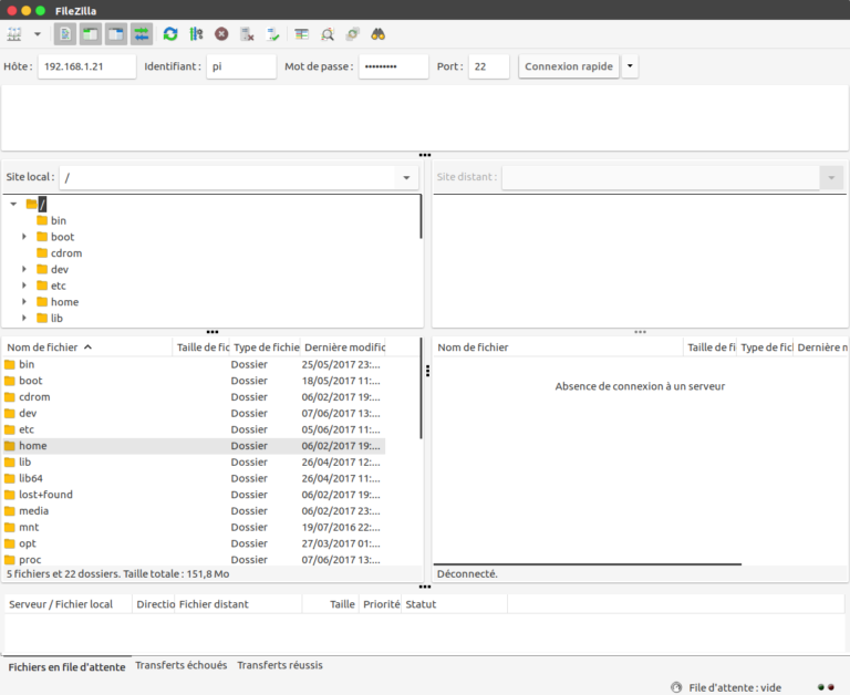 how to connect to raspberry pi ssh filezilla