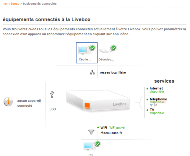 Orange administration interface.