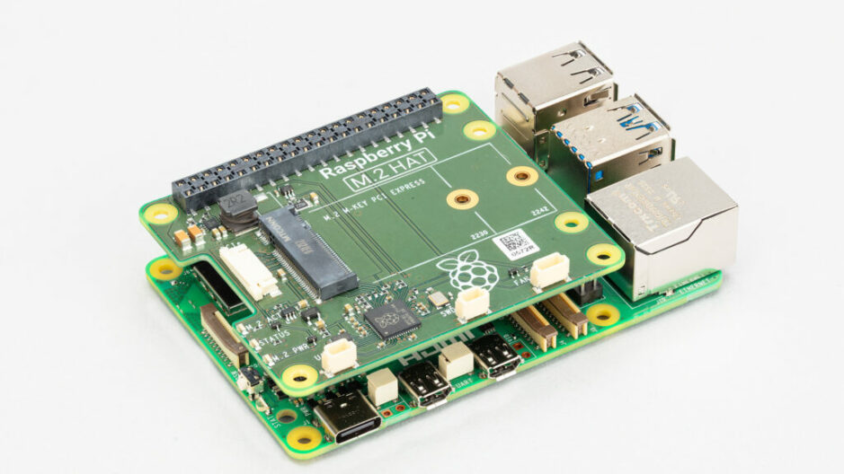 Photo du prototype du HAT PCI/M.2 du Raspberry Pi 5